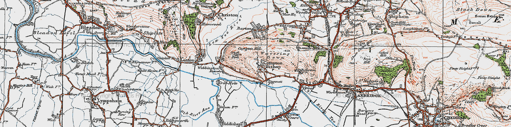 Old map of Compton Bishop in 1919