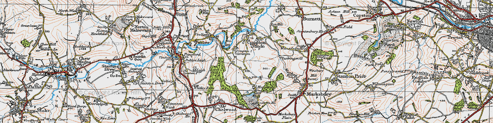 Old map of Compton Common in 1919