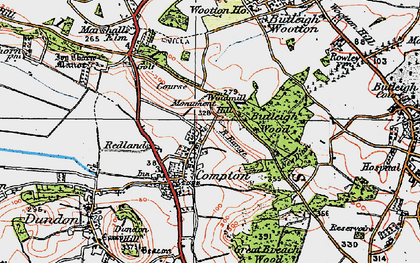Old map of Compton Dundon in 1919