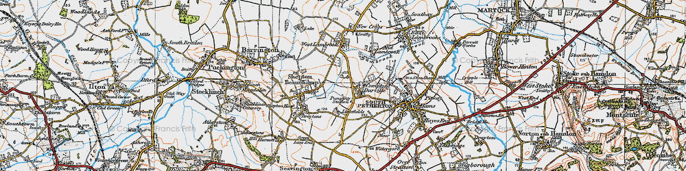 Old map of Compton Durville in 1919