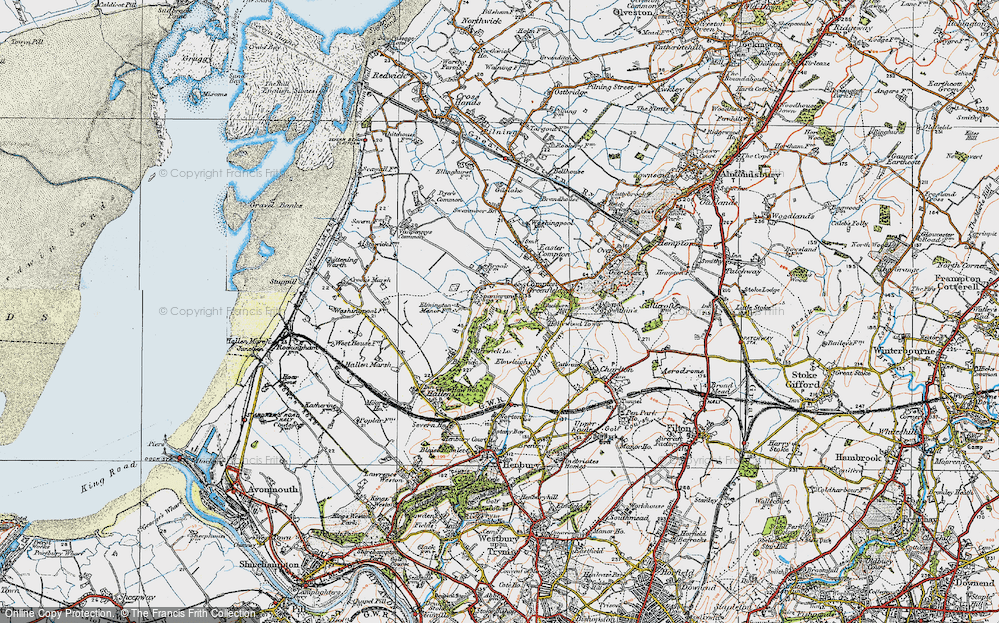 Old Map of Compton Greenfield, 1919 in 1919