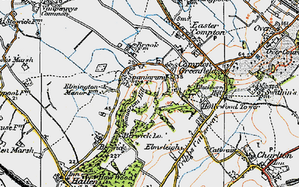 Old map of Compton Greenfield in 1919