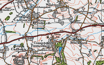 Old map of Compton Pauncefoot in 1919