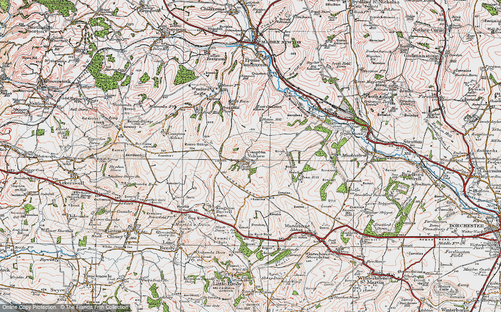 Old Map of Compton Valence, 1919 in 1919