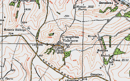 Old map of Compton Valence in 1919