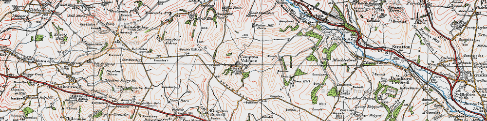 Old map of Compton Valence in 1919