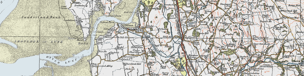 Old map of Conder Green in 1924