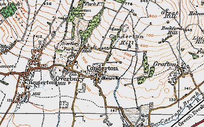 Old map of Bredon Hill in 1919