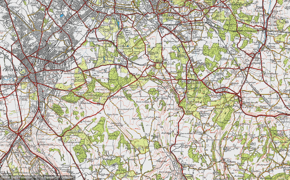 Old Map of Historic Map covering Baston Manor in 1920