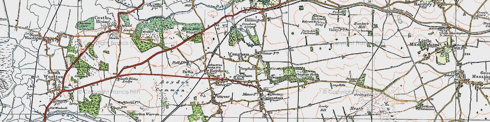 Old map of Congham in 1921