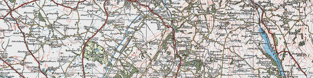Old map of Congleton Edge in 1923