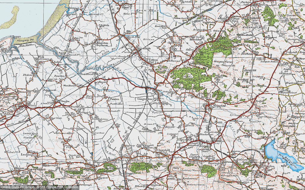 Old Map of Congresbury, 1919 in 1919