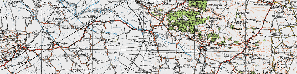 Old map of Congresbury in 1919