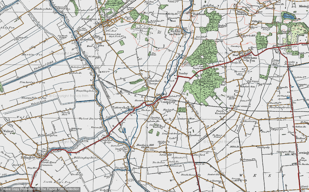 Old Map of Coningsby, 1923 in 1923