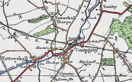 Old map of Coningsby in 1923