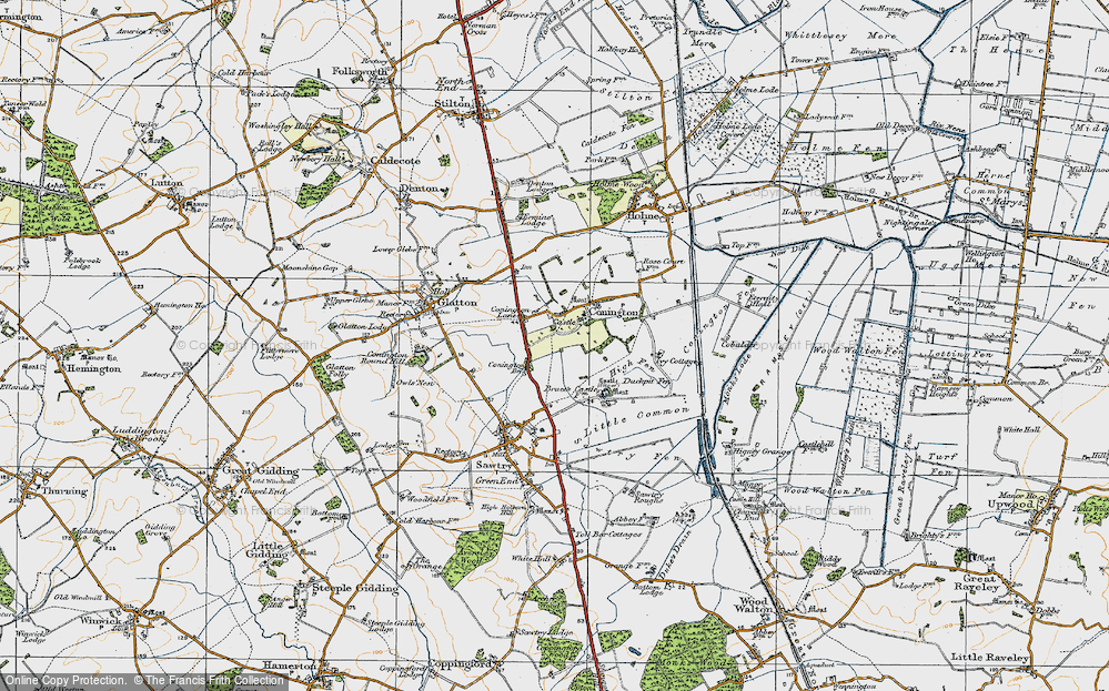 Old Map of Conington, 1920 in 1920