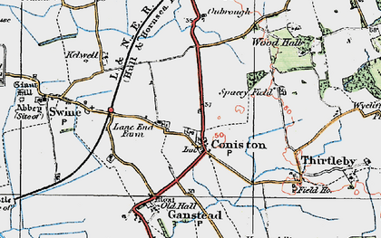 Old map of Coniston in 1924