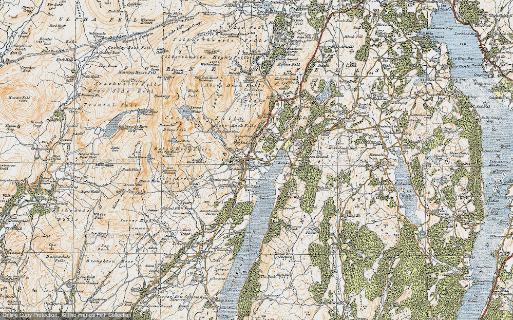 Old Map of Coniston, 1925 in 1925