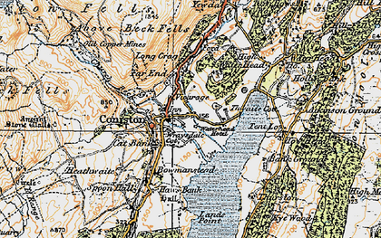 Old map of Coniston in 1925