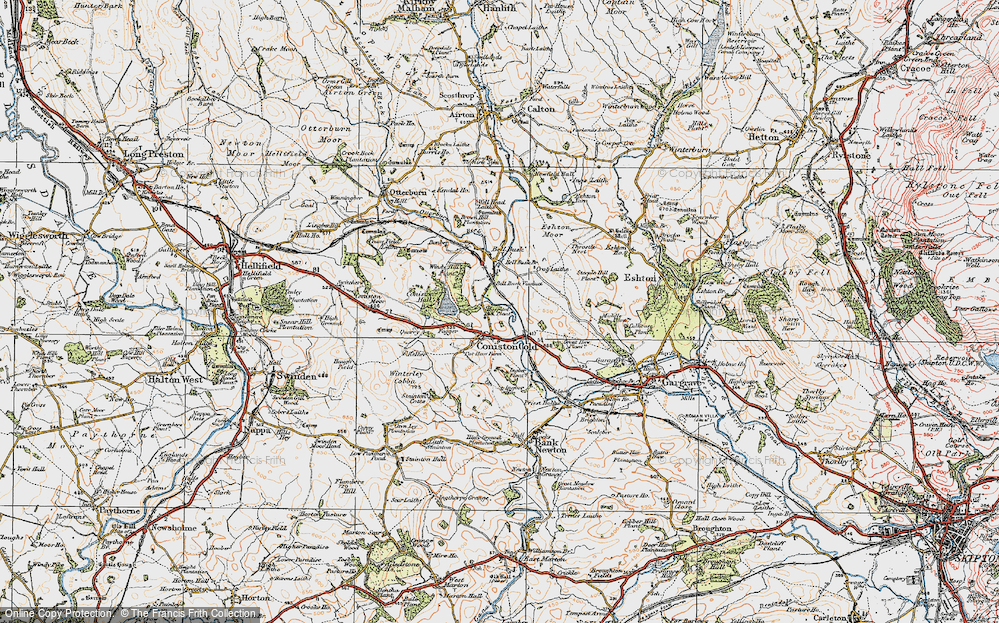 Old Map of Coniston Cold, 1924 in 1924