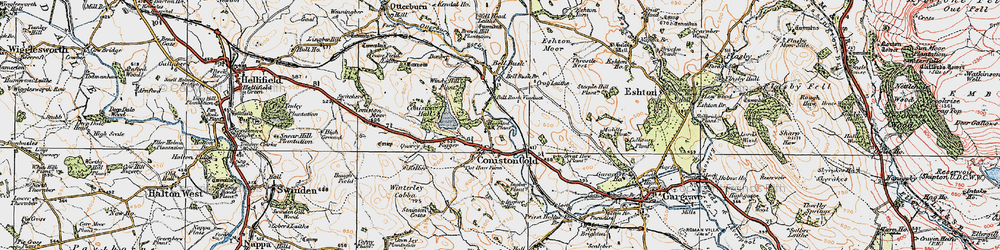Old map of Coniston Cold in 1924