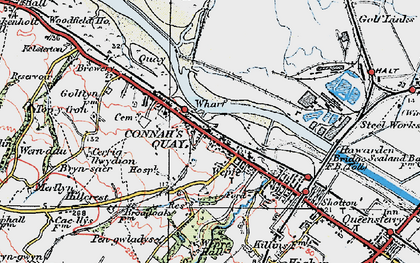 Old map of Connah's Quay in 1924
