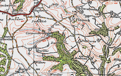 Old map of Connon in 1919