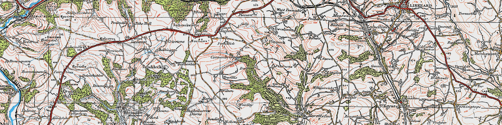 Old map of Connon in 1919