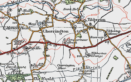Old map of Tibberton Grange in 1921