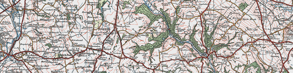 Old map of Consall in 1921