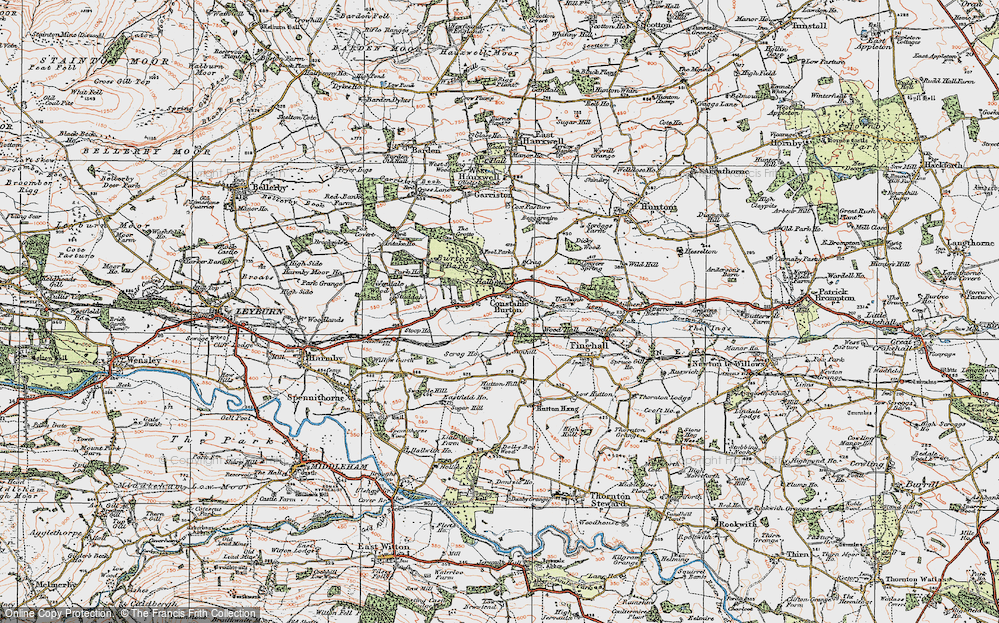 Old Map of Historic Map covering Burton Beck in 1925
