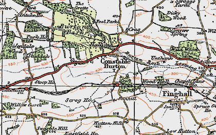 Old map of Constable Burton in 1925