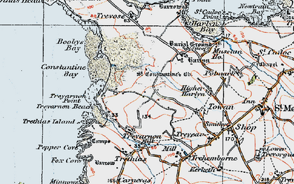 Old map of Constantine Bay in 1919
