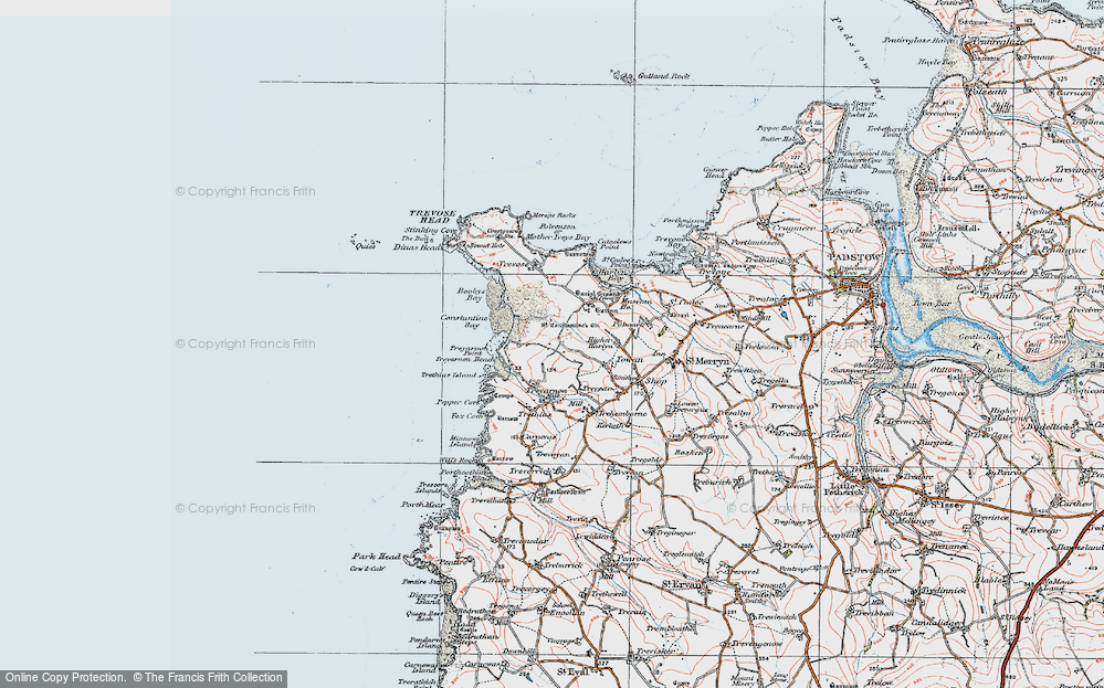 Historic Ordnance Survey Map Of Constantine Bay 1919   Constantine Bay 1919 Pop676693 Large 