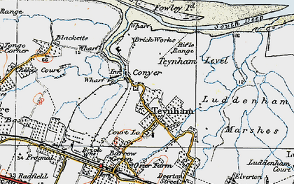 Old map of Conyer in 1921