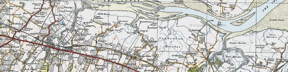 Old map of Conyer in 1921