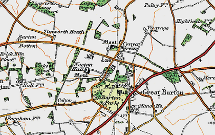 Old map of Timworth Heath in 1920