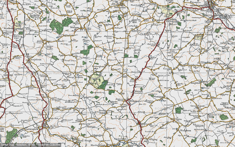 Old Map of Cook's Green, 1921 in 1921