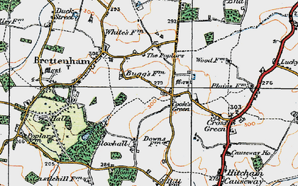 Old map of Cook's Green in 1921