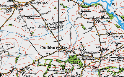 Old map of Cookbury in 1919