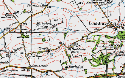 Old map of Cookbury Wick in 1919