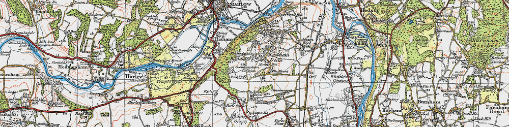 Old map of Cookham Dean in 1919