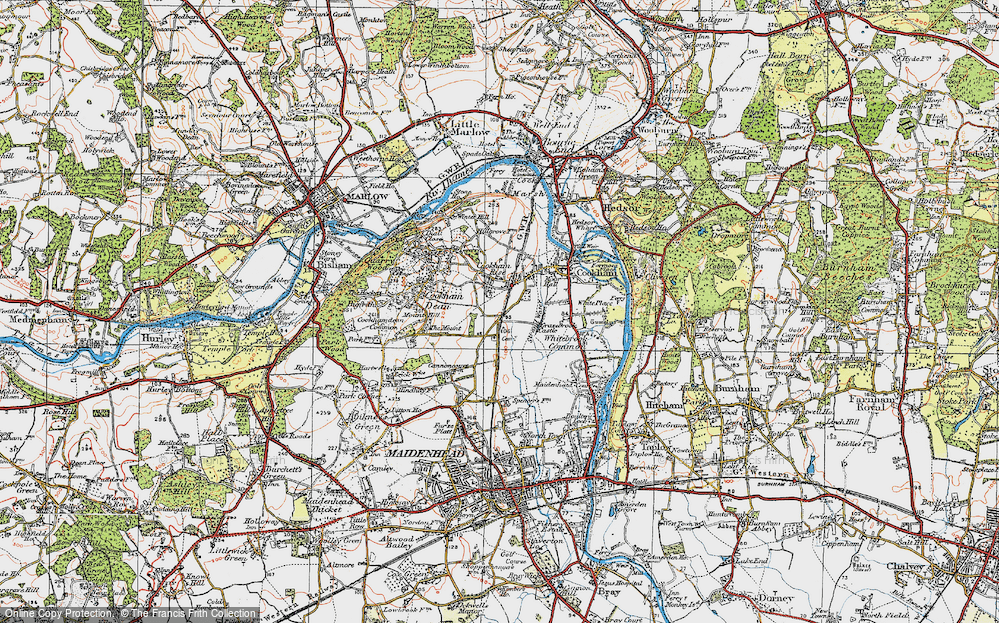Old Map of Cookham Rise, 1919 in 1919