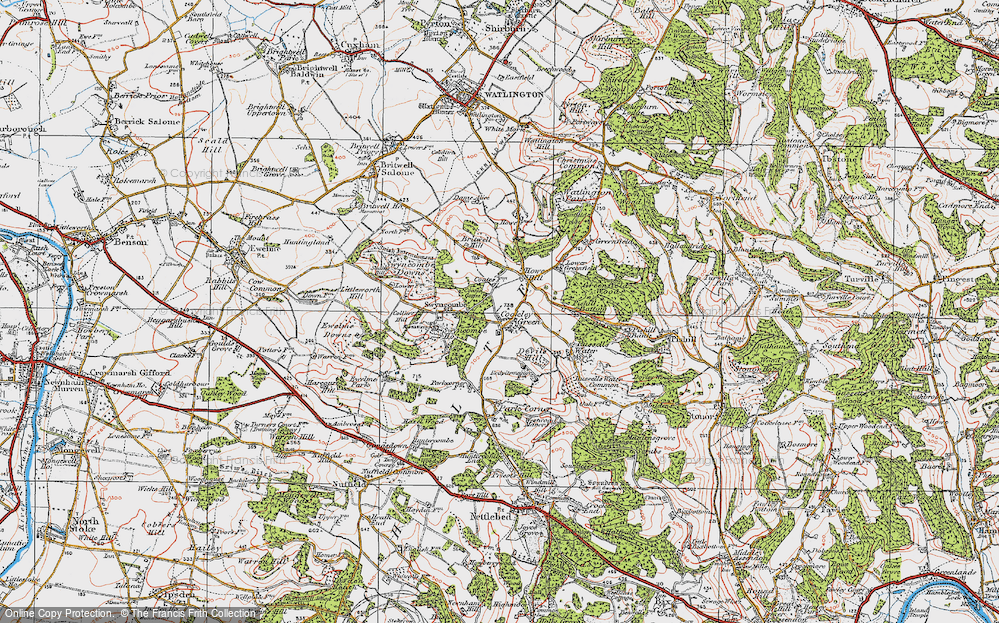 Old Map of Historic Map covering Britwell Hill in 1919