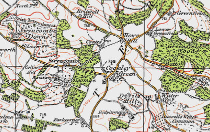 Old map of Britwell Hill in 1919