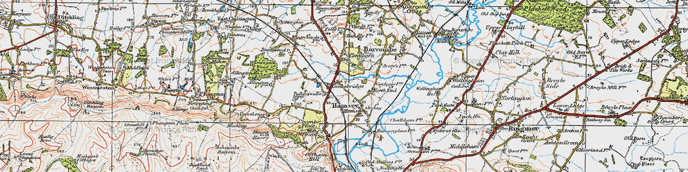 Old map of Cooksbridge in 1920