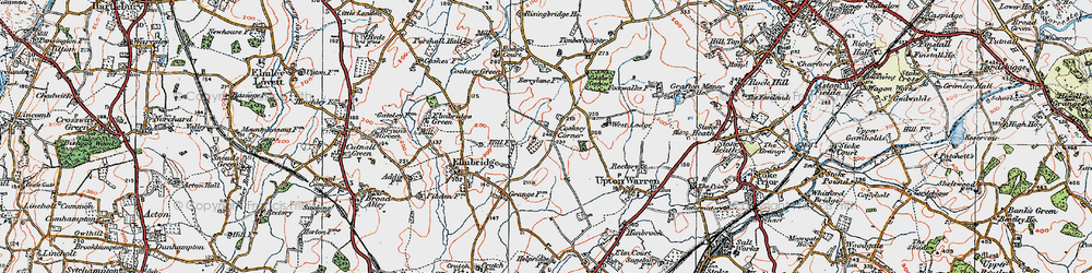 Old map of Cooksey Corner in 1919