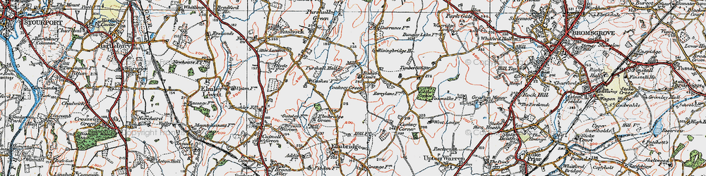 Old map of Cooksey Green in 1919