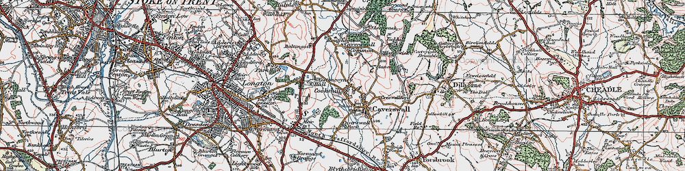 Old map of Cookshill in 1921