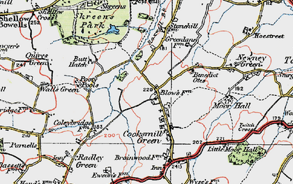 Old map of Cooksmill Green in 1919